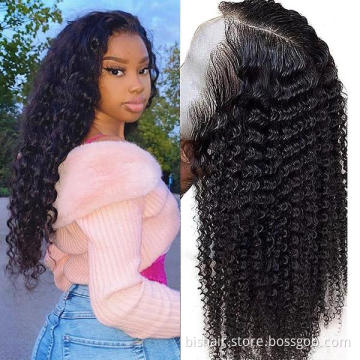 Wholesale Kinky Curly Wigs For Women BIS Curly Hair For Black Women 100% Brazilian Human Hair Wigs 13X4 Lace Frontal Wig